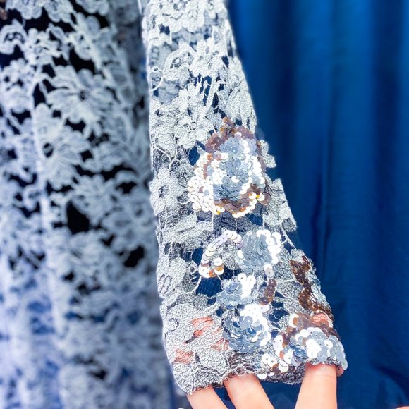 Vintage Lace Slip Dress Farah Talib Aziz Tunic Saree Traditional Indian Unique - Picture 9 of 15